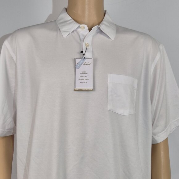 ROUNDTREE & YORKE Gold Label Men's Polo Shirt Short Sleeve White Size XL NWT 58 - Picture 1 of 9